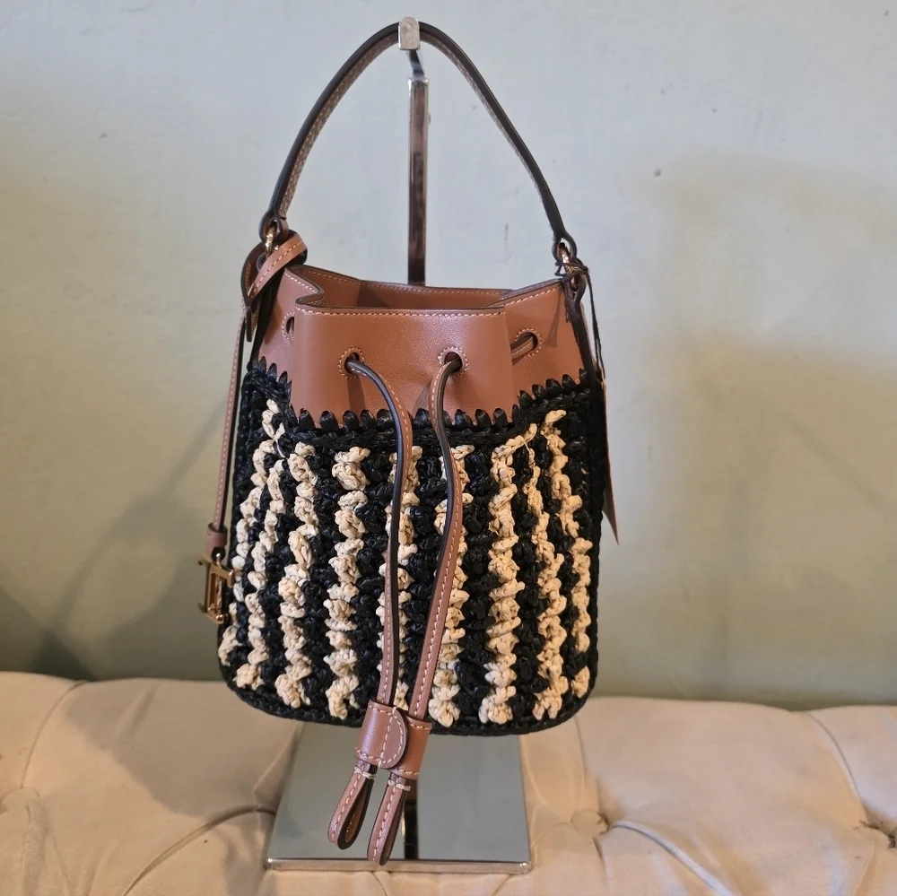 NWT Tod's Micro Raffia Bucket Bag Authentic - Picture 1 of 16